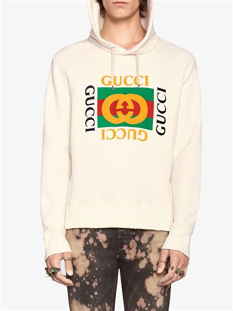 cotton sweatshirt with gucci logo cheap|gucci logo print hooded sweatshirt.